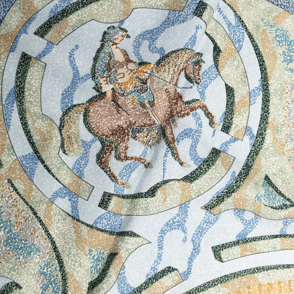 HERMES Authentic Blue Silk Scarf - Picture 4 of 8